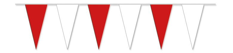 Papier-Wimpelketten rot/weiß, 5 m